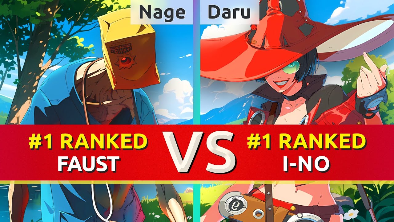 GGST ▰ Nage (#1 Ranked Faust) vs Daru (#1 Ranked I-No). High Level Gameplay