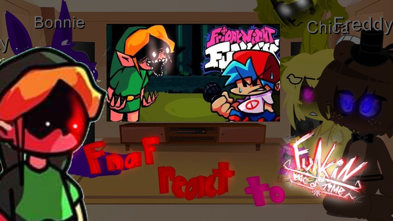 fnaf reacts to Friday Night Funkin' /Vs Ben Drowned / Mic of Time / Fnaf Reaction / Gacha Club