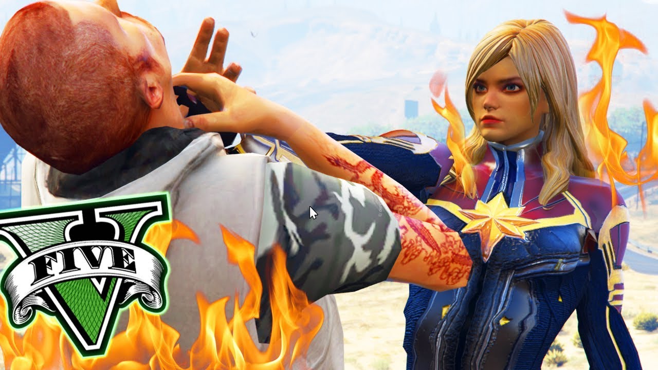 GTA V - MODS - CAPITÃ MARVEL PODER ABSOLUTO!