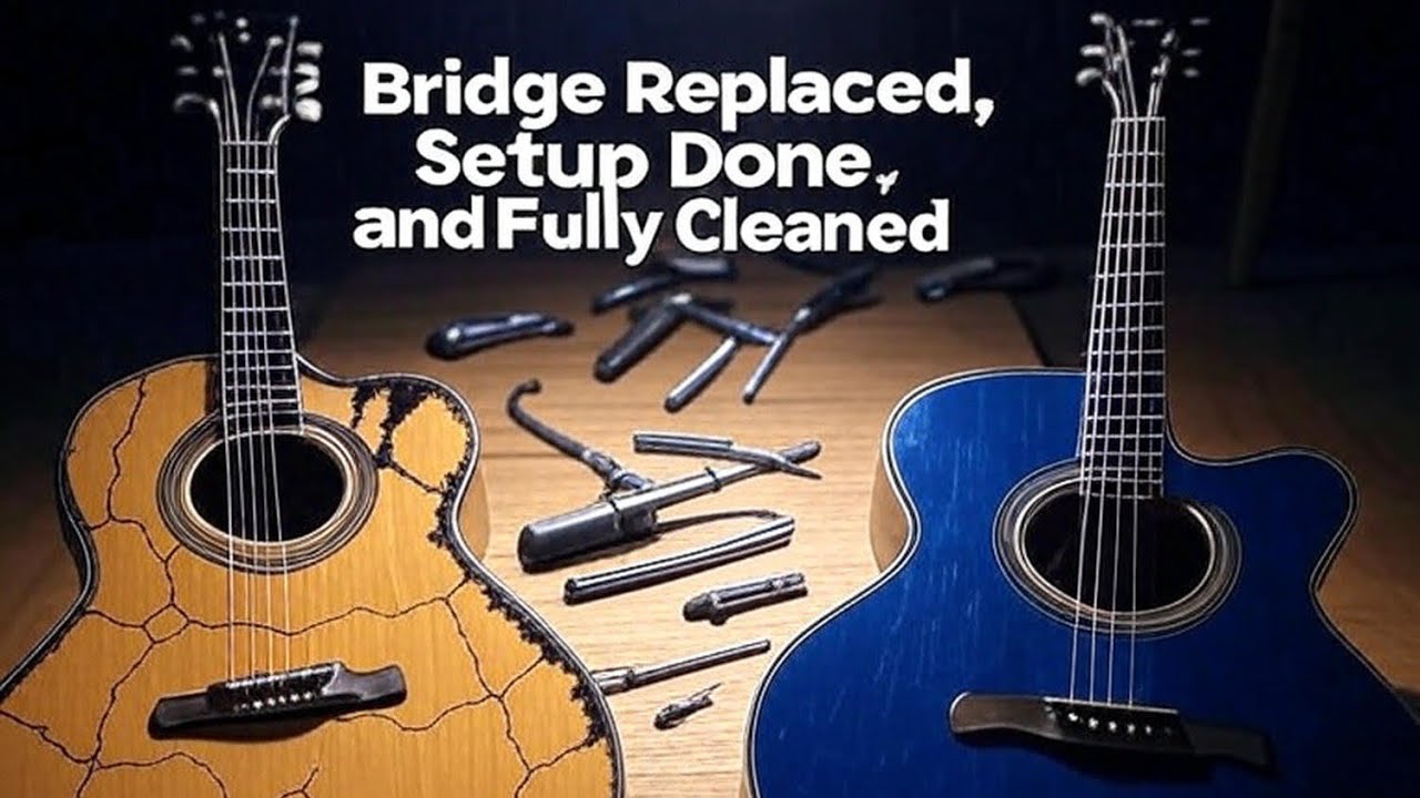 ASMR Professional Guitar Repair | Bridge Reglue, Fretboard Care & Full Setup #asmr #restoration #yt