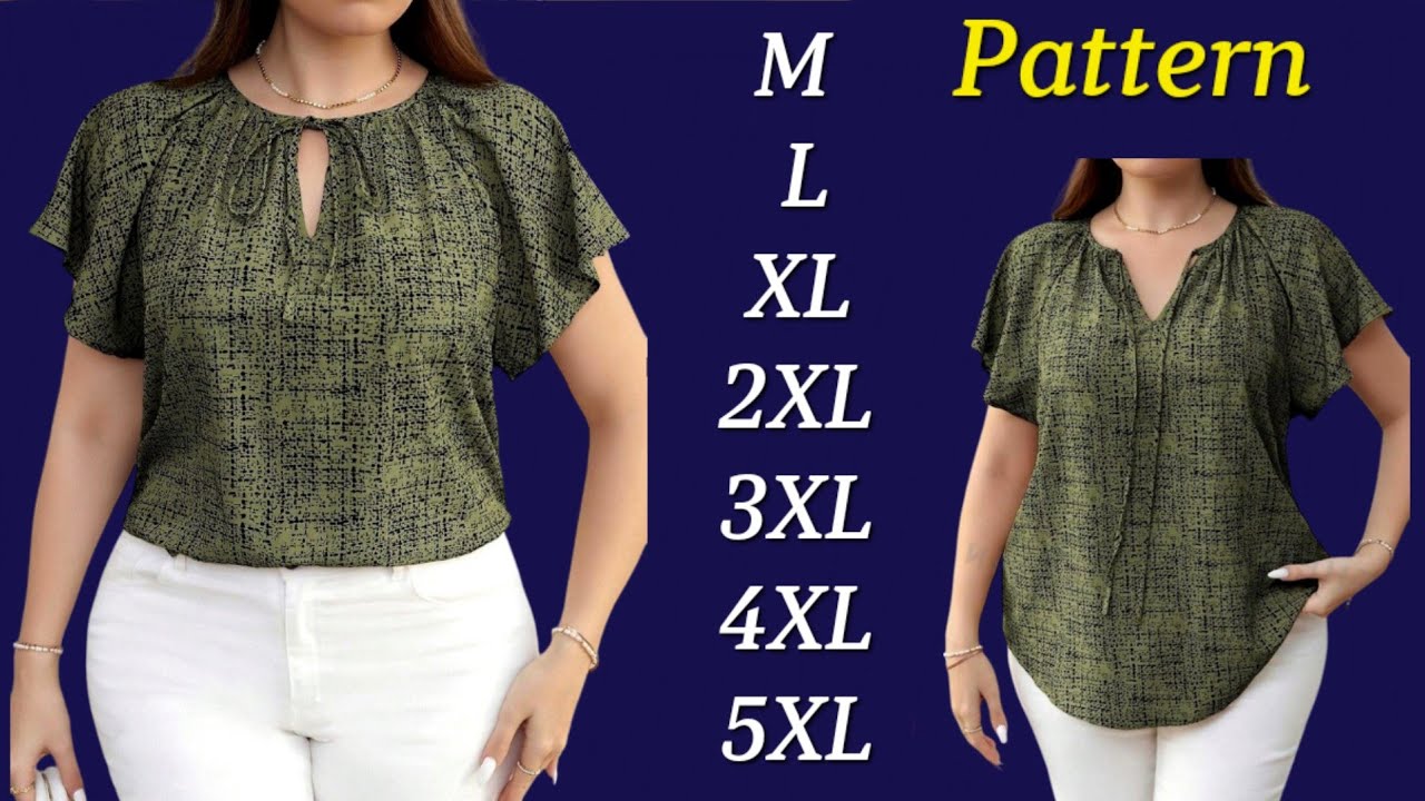 ⚘️So Easy Reglan Sleeves Blouse Pattern ⚘️ Only 10 Minute Pattern 💃 Stylish and Simple Pattern