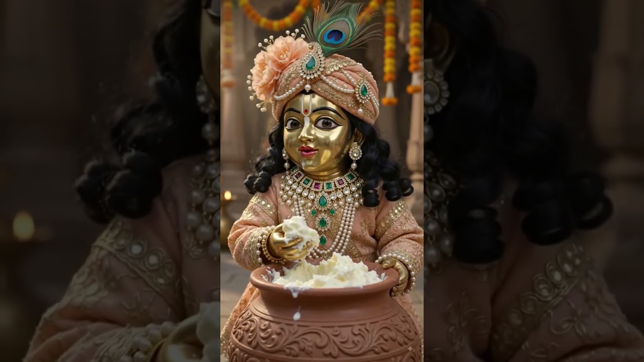 गोल्टू गोपालजी की माखन चोरी लीला ❤️ | छुप-छुपकर माखन खाते नटखट गोल्टूजी 🙏 | #swamipriyasharanji