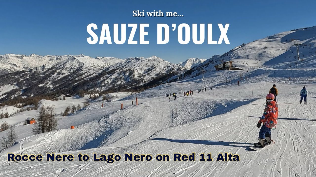 Ski with me | SAUZE D’OULX | Red Run 11 Alta from Roche Nere to Lago Nero | Feb 2025