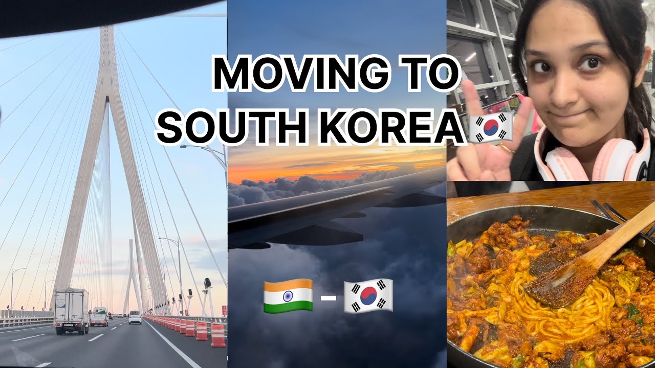 Moving to South Korea 🇮🇳-🇰🇷| flight, Seoul streets, Korean food, moving alone, uni student