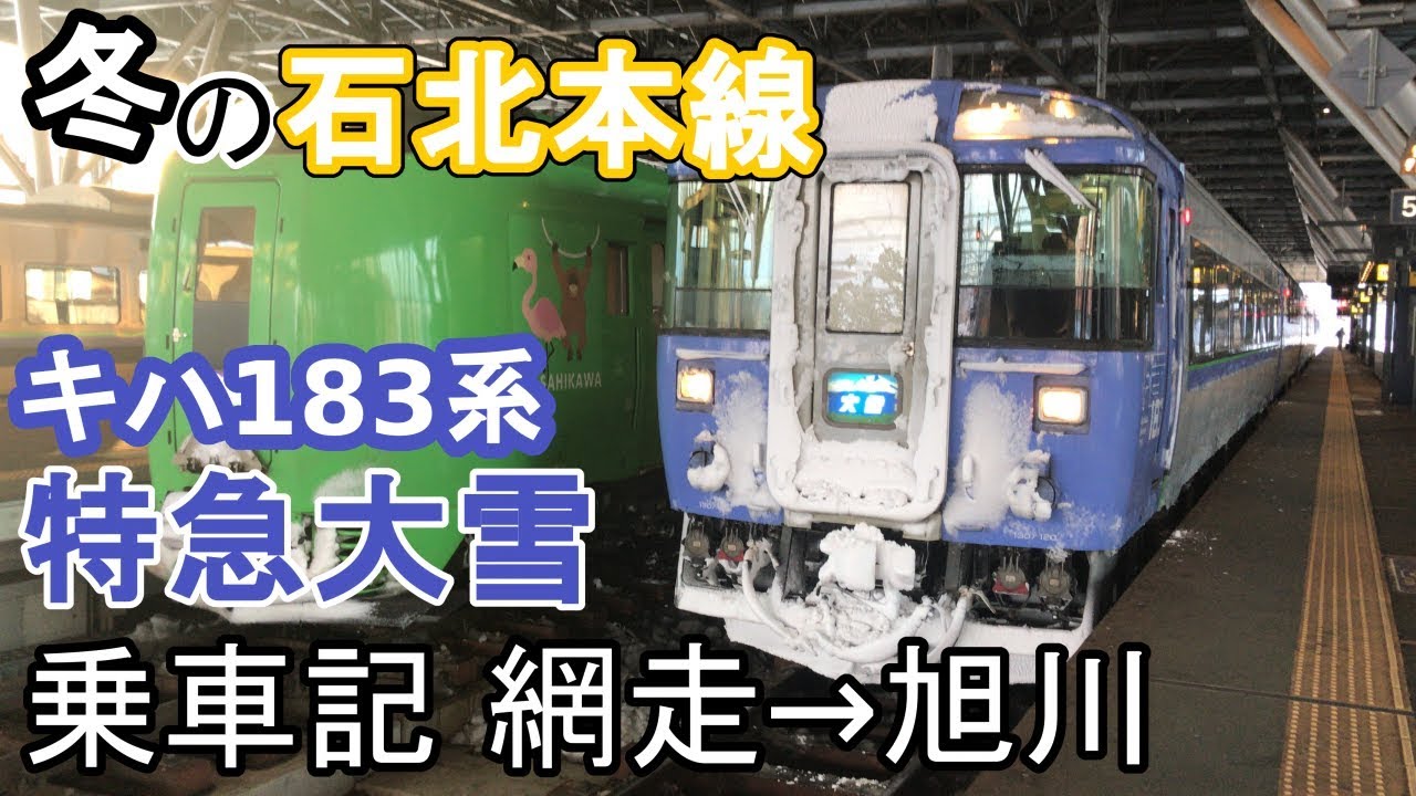 【石北本線】吹雪の北見峠をゆく特急大雪 乗車記《冬の北海道全線制覇の旅》#12