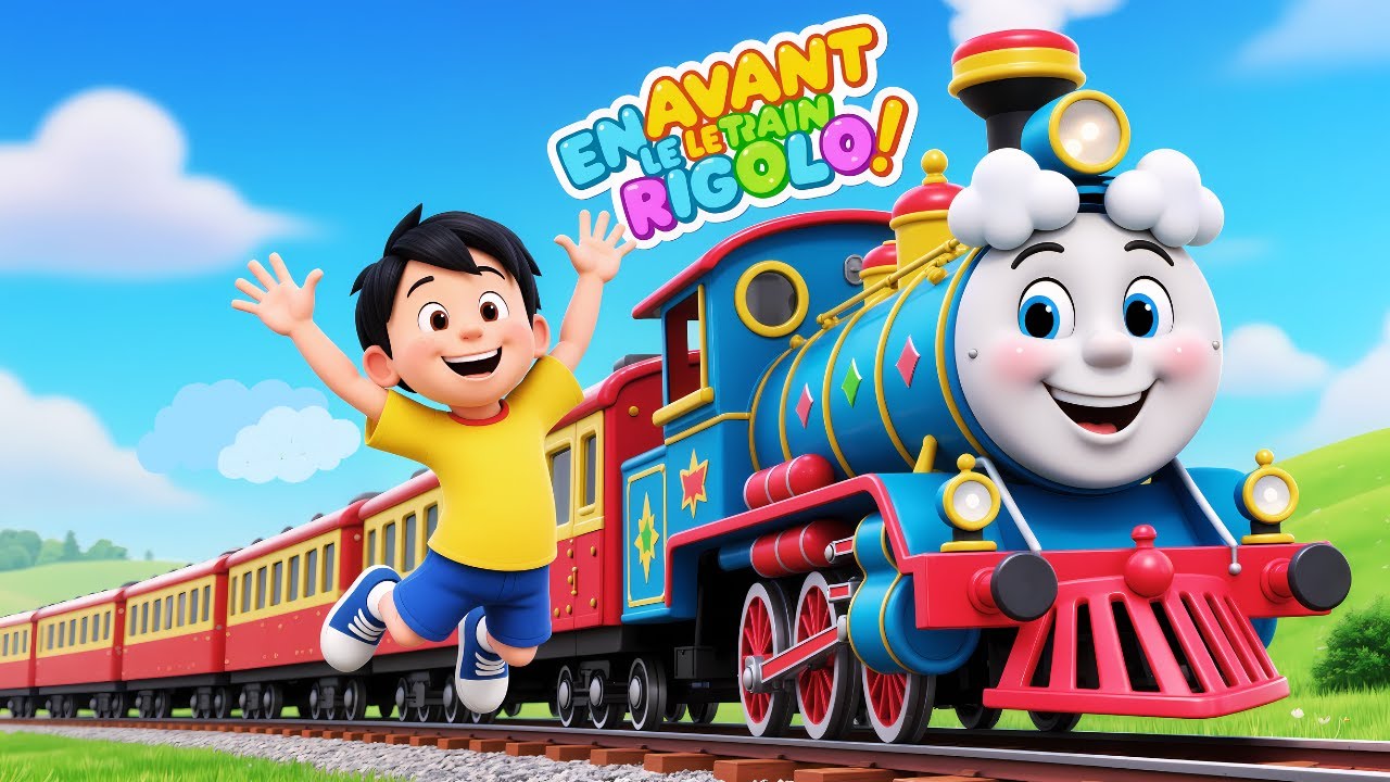 🚂 En Avant le Train Rigolo ! | Chanson enfants interactive avec sons & gestes