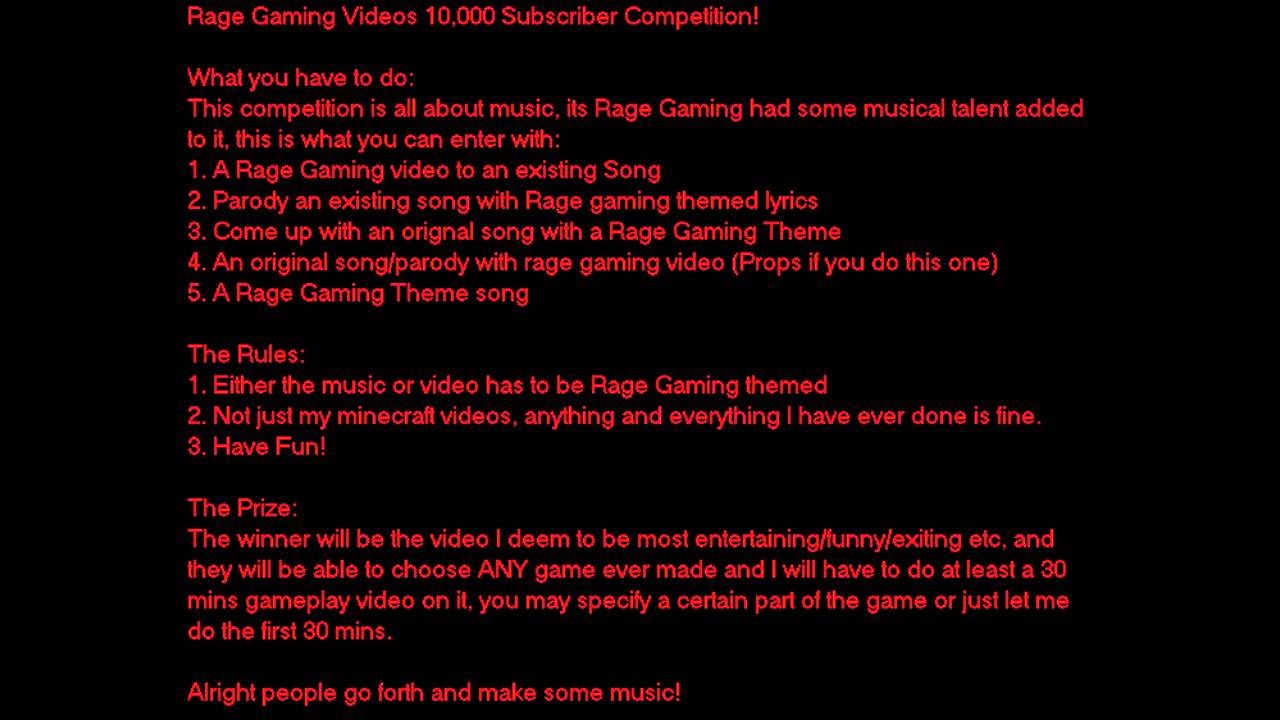 Rage Gaming 10k Subscriber Competition!