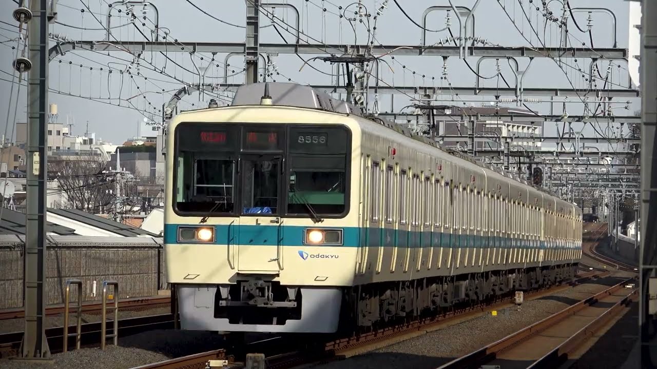 【4K定点撮影】小田急電鉄8000形（小田原線・千歳船橋駅）
