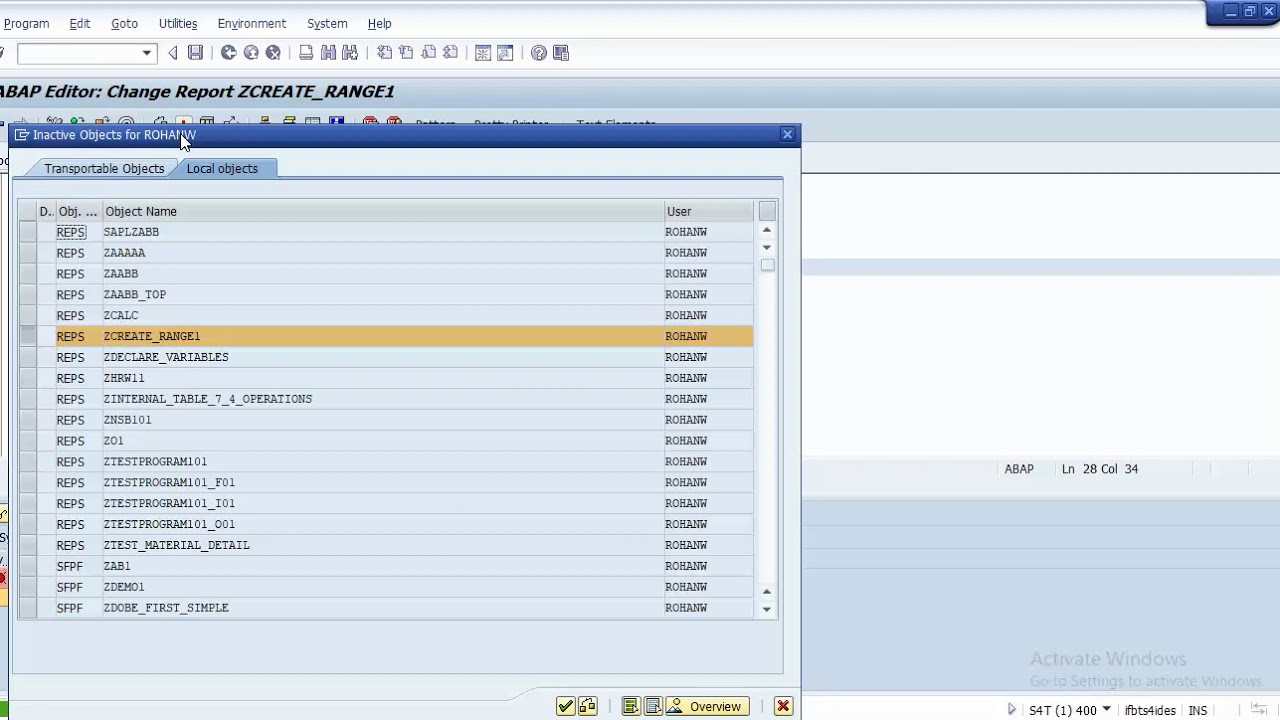 sap abap beginner : create range sap abap 7.4