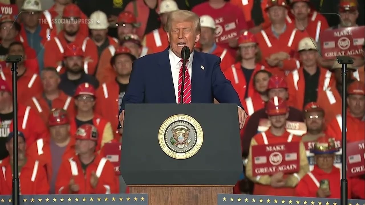 Trump tells US steelworkers he&rsquo;s going to double tariffs on foreign steel from 25% to 50%