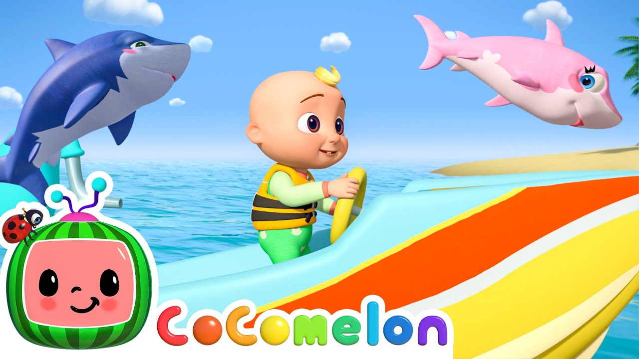 Cruising With the Sharks 🦈 Balloon Boat Race 🎈 CoComelon JJ's Animal Time | Animal Songs