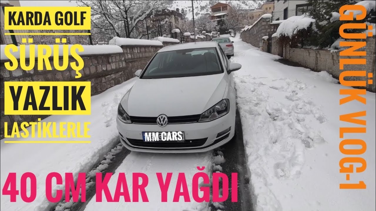 KARLI YOLDA GOLF SÜRÜŞ  |40 CM KAR YAĞDI |GÜNLÜK VLOG-1|