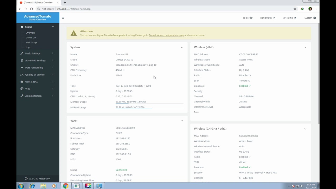 DUAL WAN SEPARATE  GAMING AND BROWSING CONFIGURATION VIA TOMATO ADVANCE FIRMWARE