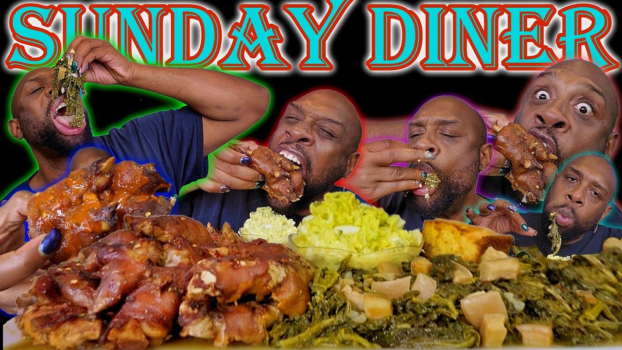PIG FEET SUCCULENT SUNDAY DINNER | SOULFOOD | MUKBANG