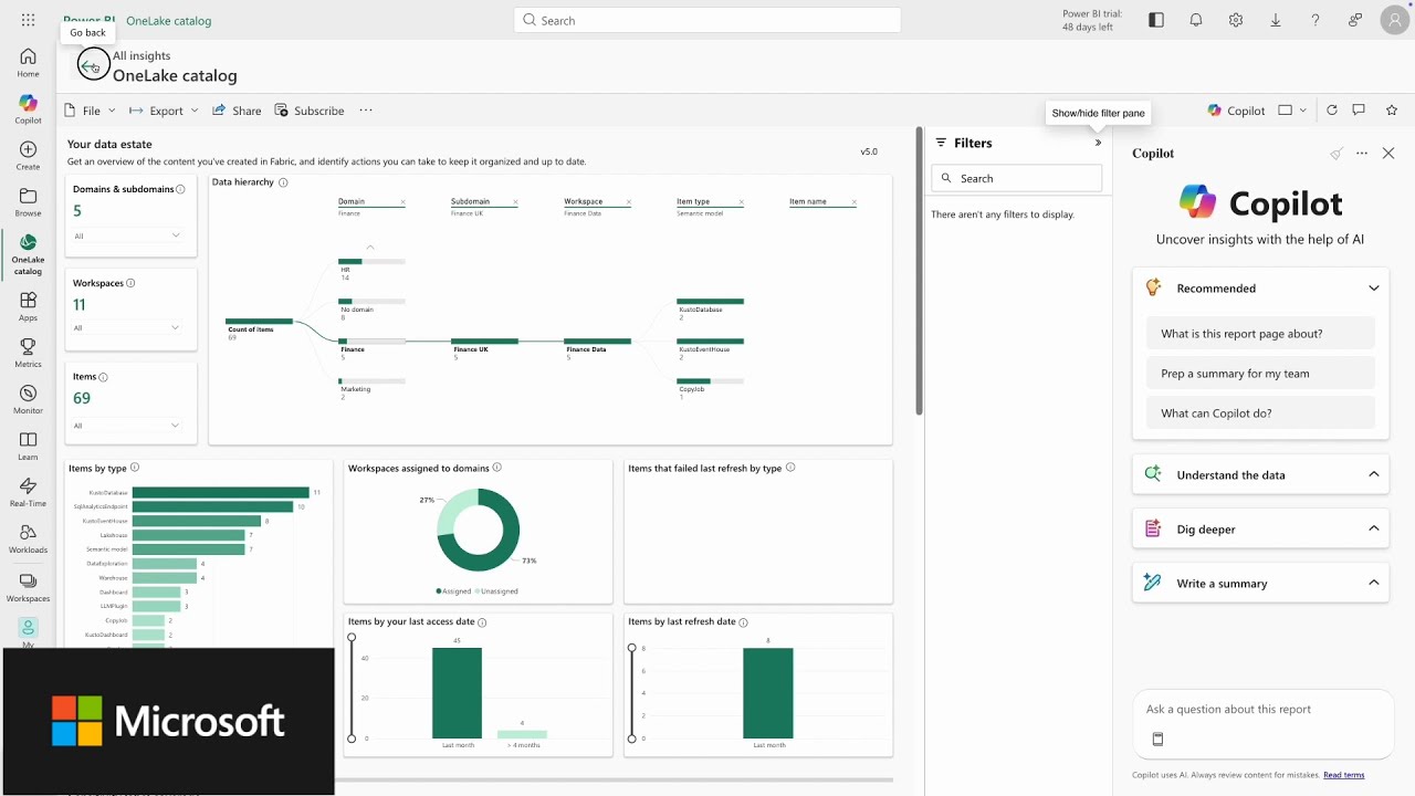 Fabric demo | An end-to-end tour of the OneLake catalog