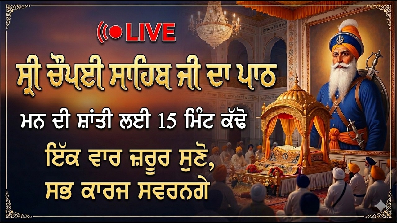 Chaupai Sahib Path Live | ਚੌਪਈ ਸਾਹਿਬ ਲਾਈਵ | Morning Nitnem