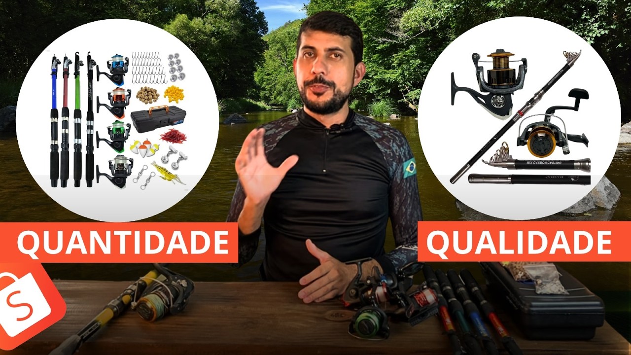 2 op&ccedil;&otilde;es de Kit de pesca da shopee ideal para iniciante