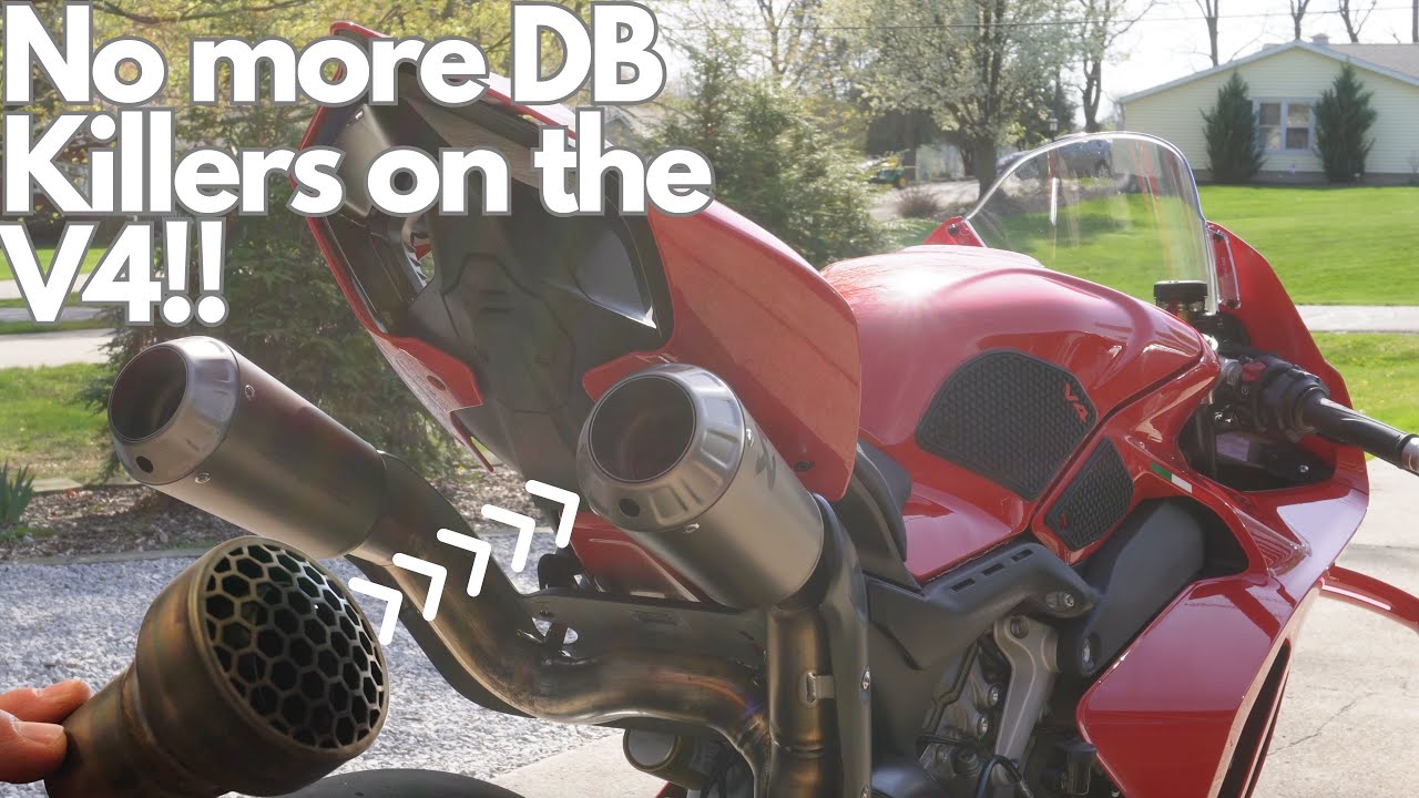 Снятие DB Killers с моего Panigale V4; выхлопная система Akrapovic под хвостовой частью