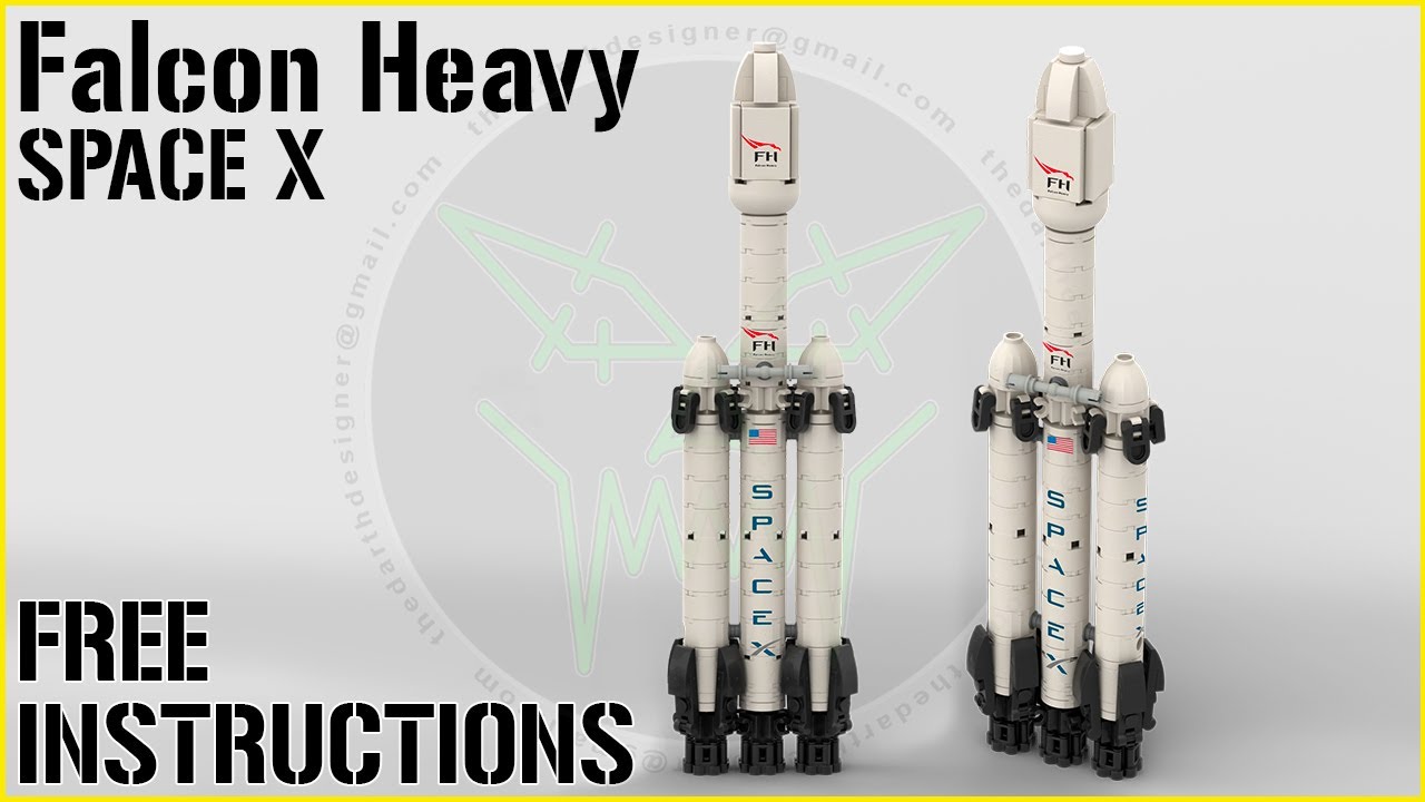 LEGO TUTORIAL |SPACE X| Falcon Heavy - 1/300 Scale