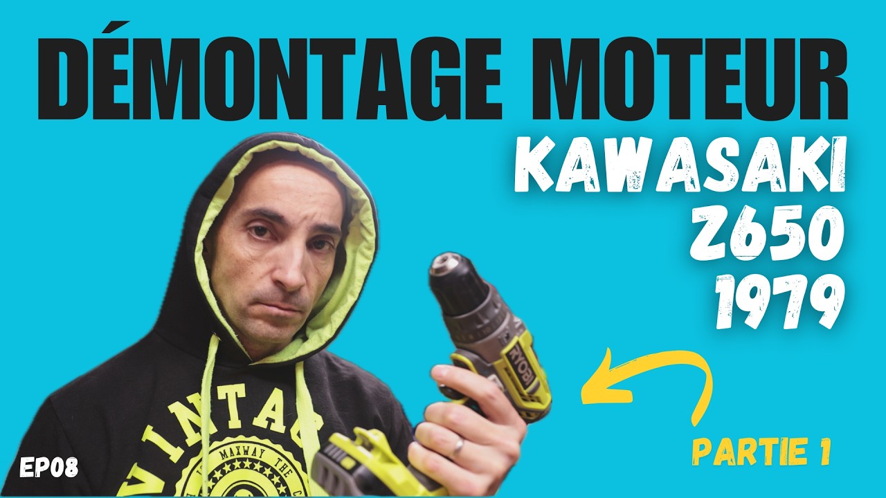 J’enlève le haut moteur de la Kawasaki KZ650 de 1979 - Projet Cafe Racer - Partie 01 - EP08