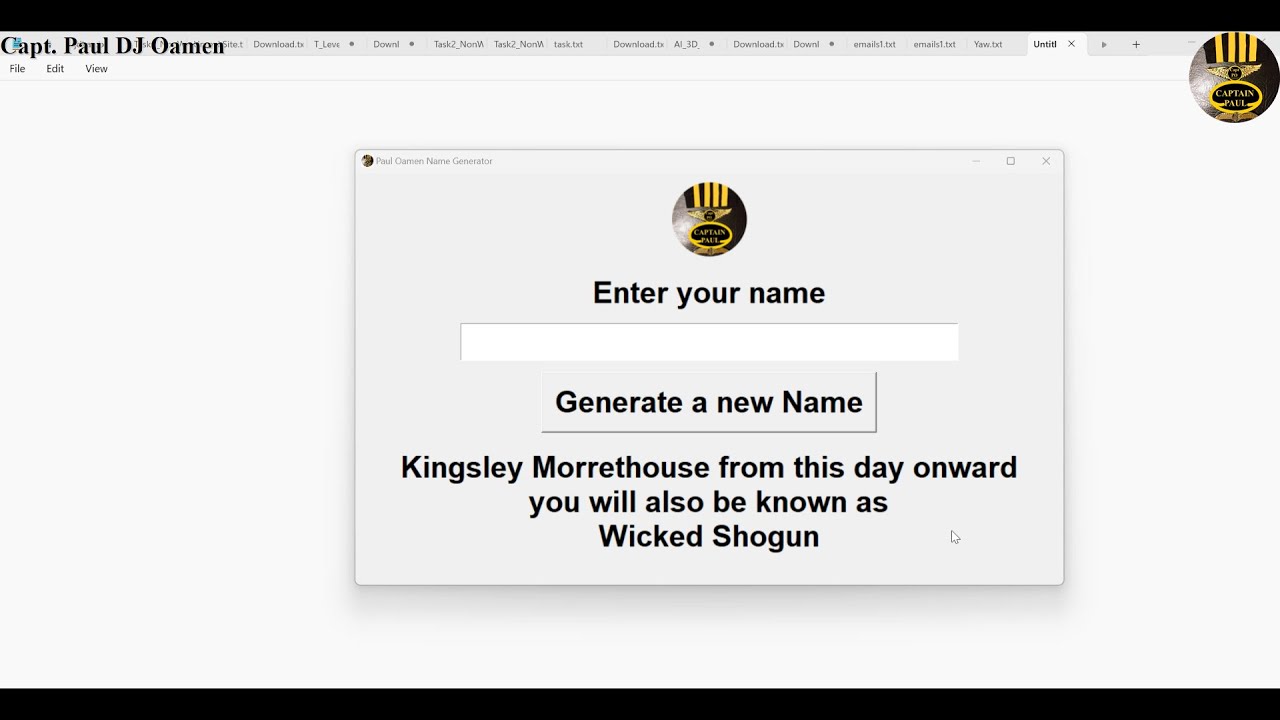 Overview of a Name Generator created using Python
