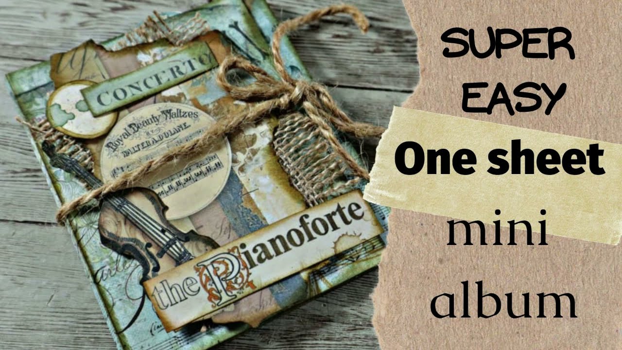 Super easy one sheet mini album Tutorial|Marina Manioti
