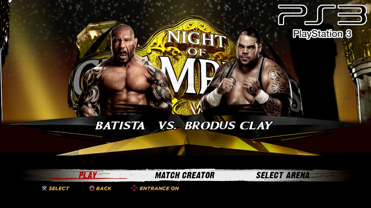 WWE '12 PS3 - Batista VS Brodus Clay [2K][mClassic]