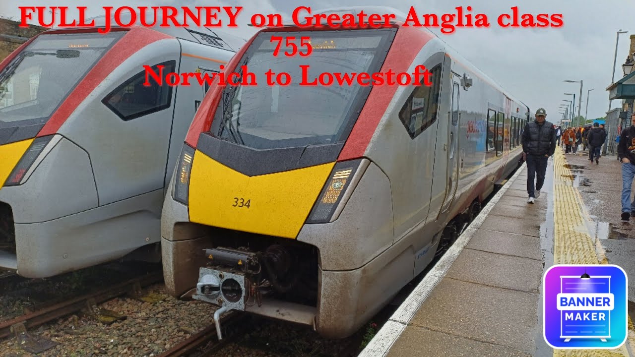 FULL JOURNEY on a class 755 from Norwich to Lowestoft