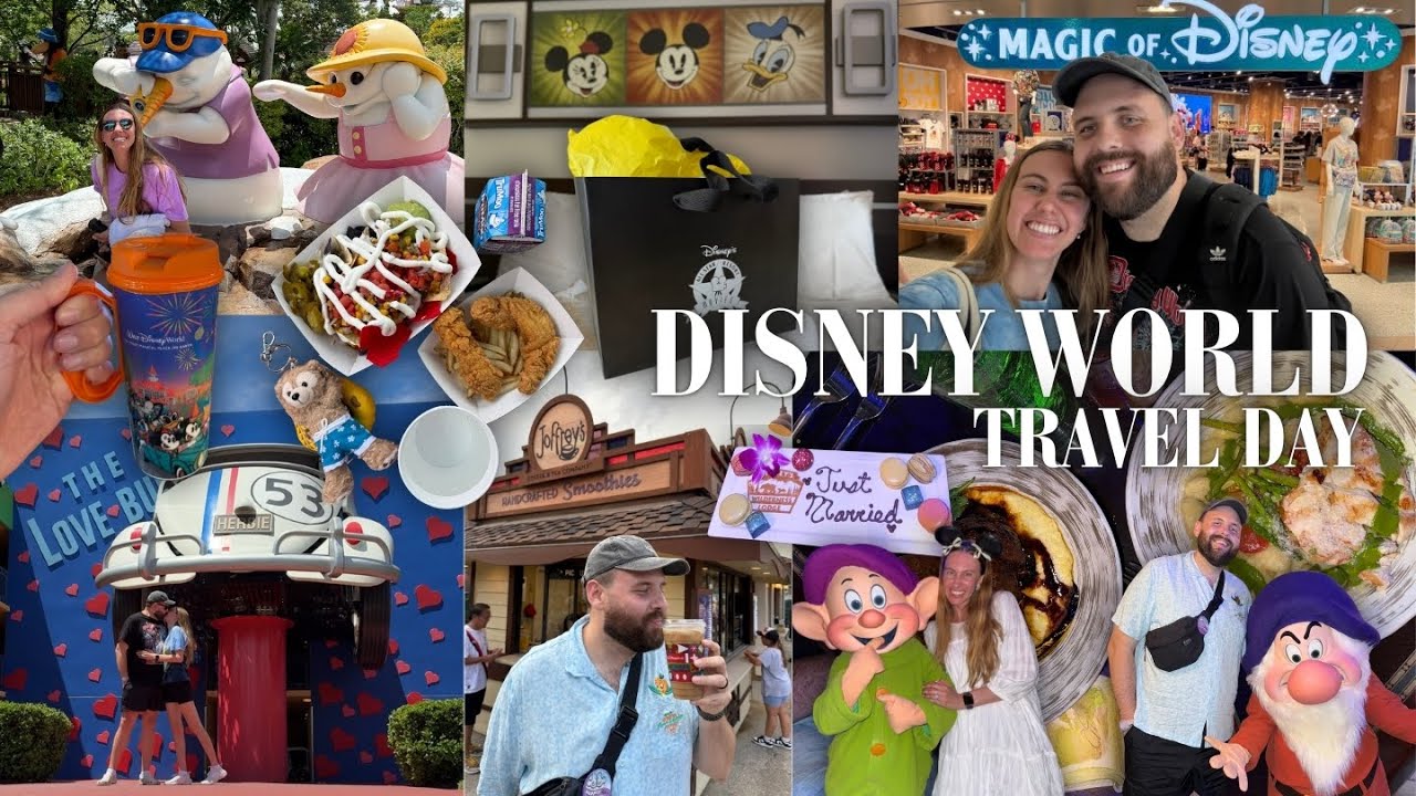 DISNEY WORLD TRAVEL DAY ✈️✨ | Just Married, Resort Check In, Blizzard Beach, Storybook Dining
