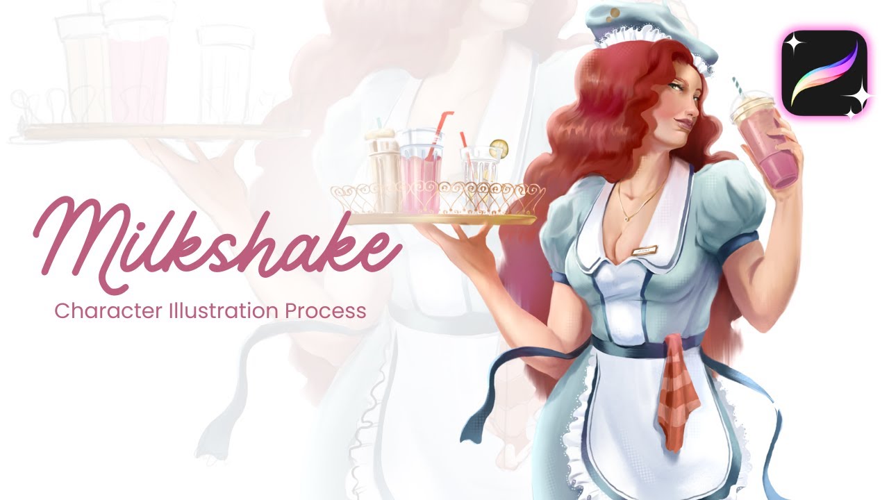 Digital Art Speedpaint: Milkshake girl 🛼🥤
