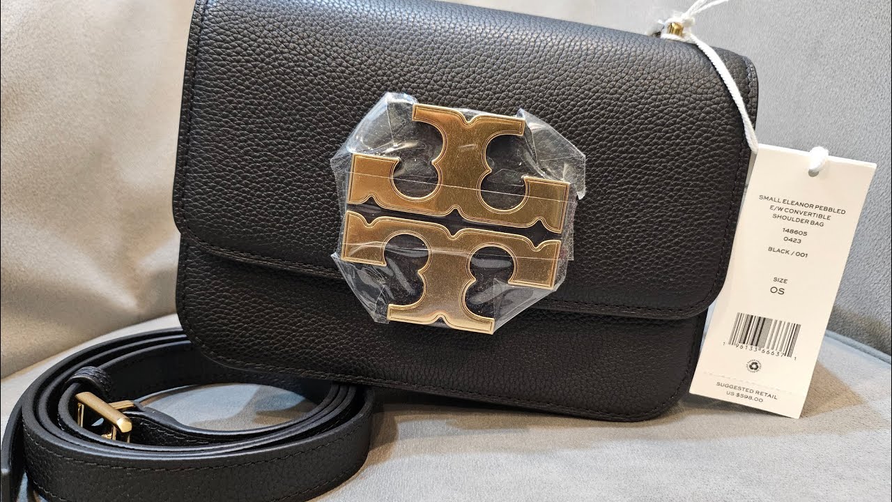 UNBOXING!!!! Tory Burch Eleanor Small Pebbled Convertible Shoulder Bag Black