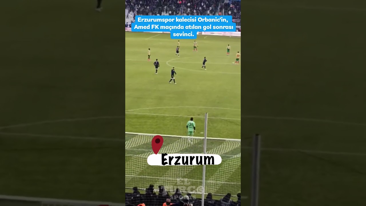 💥Erzurumspor kalecisi Orbanic'in, Amed ma&ccedil;ında atılan gol sonrası sevinci. #erzurumspor #amedfk