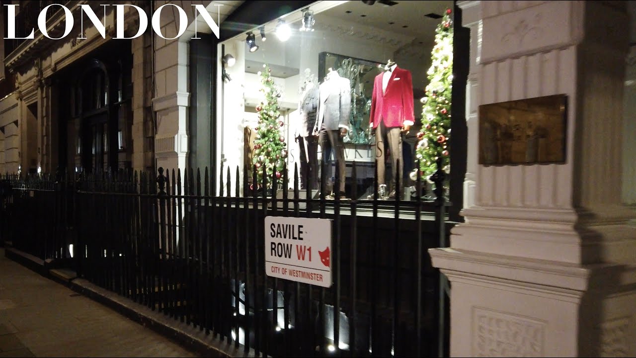 London Night Walk | Jermyn Street & Savile Row | Gentlemen's Window Shopping under Christmas Lights