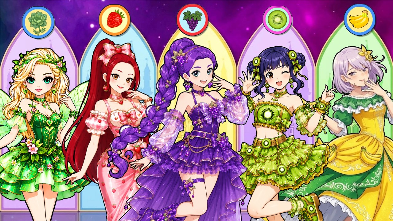 K-pop Demon Hunters : Fruit Prom Dress Glow Up fo Rumi, Zoey & Mira |  DIY Fashion Paper Dolls
