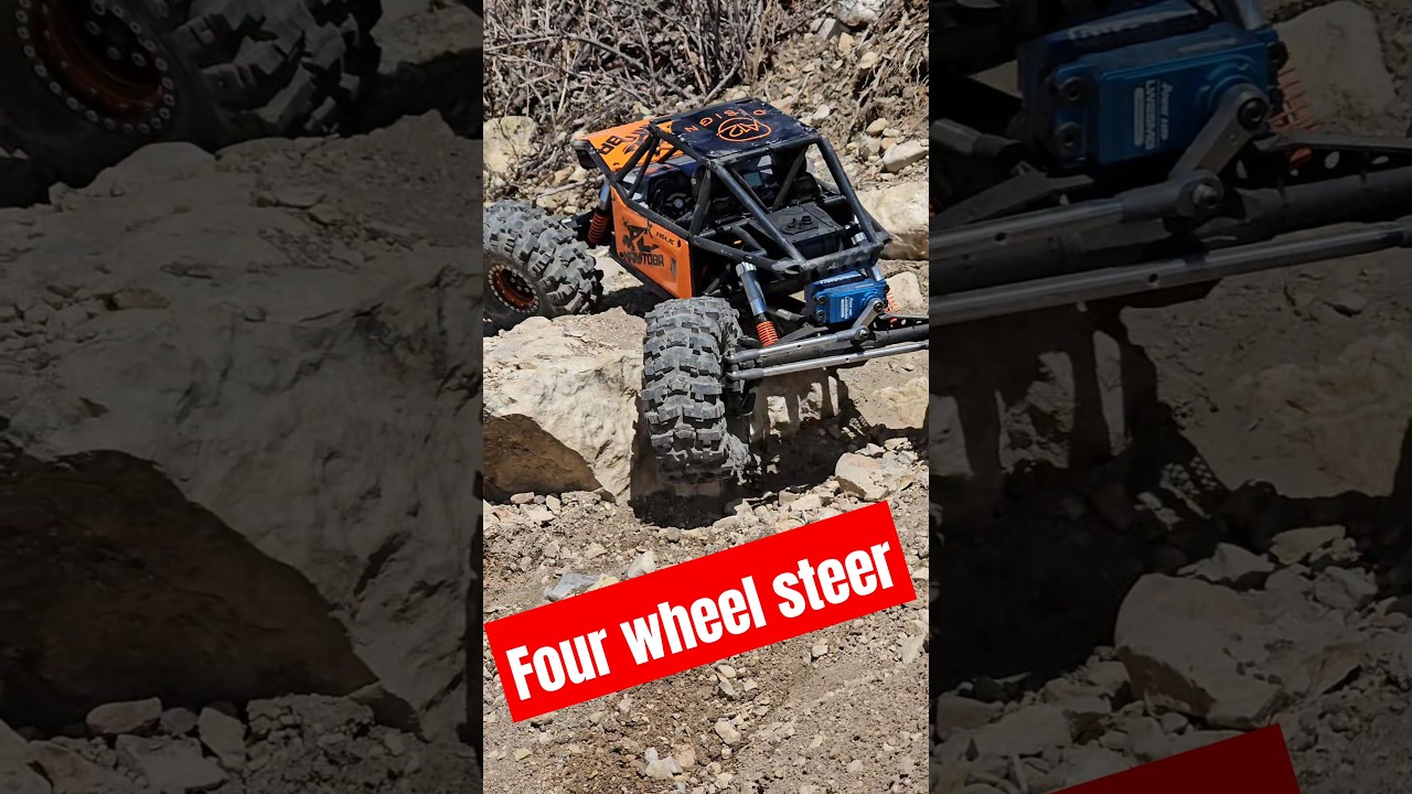 Axial Capra with four-wheel steer and dig! #rc #crawler