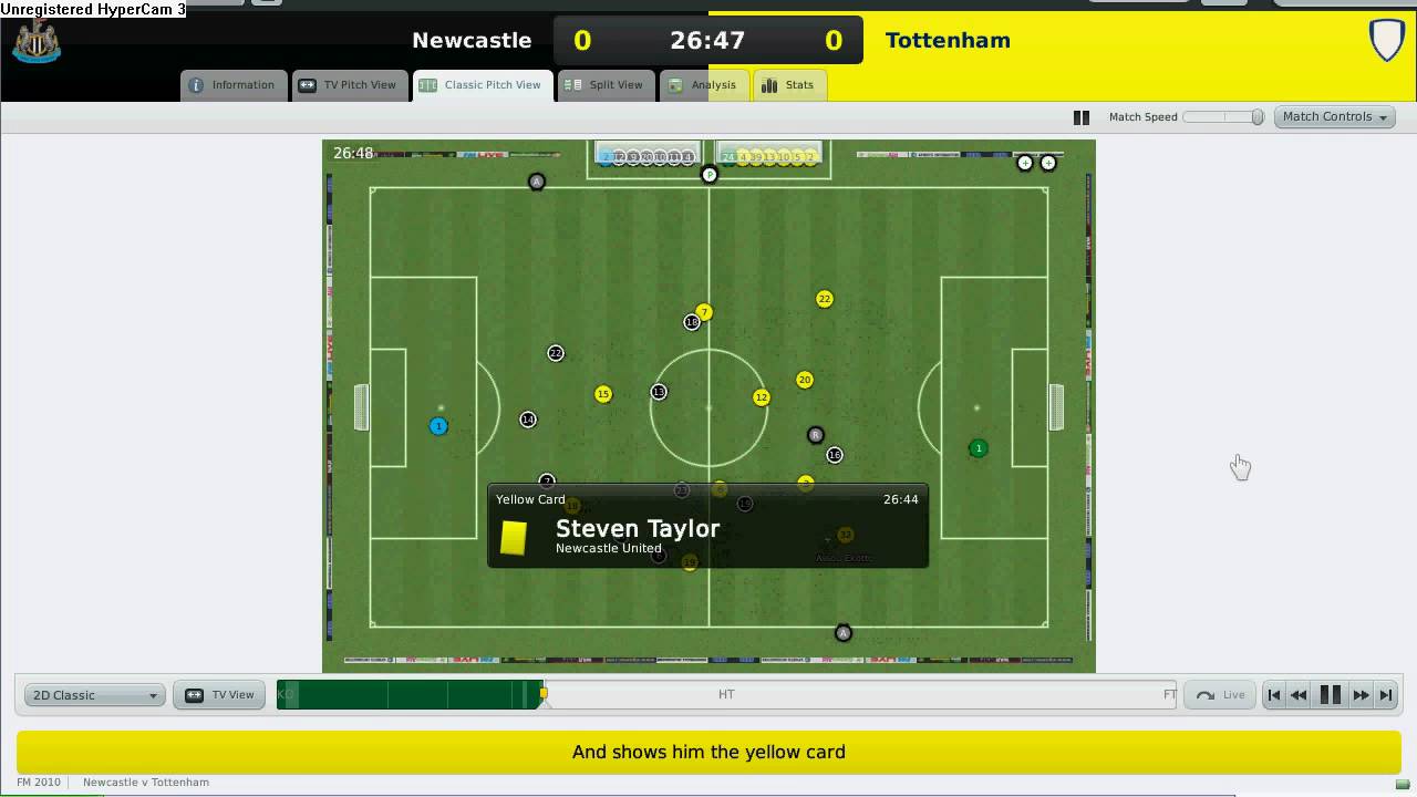RTR FM 2010 Newcastle v Tottenham Premier League s2 g16 p1/2