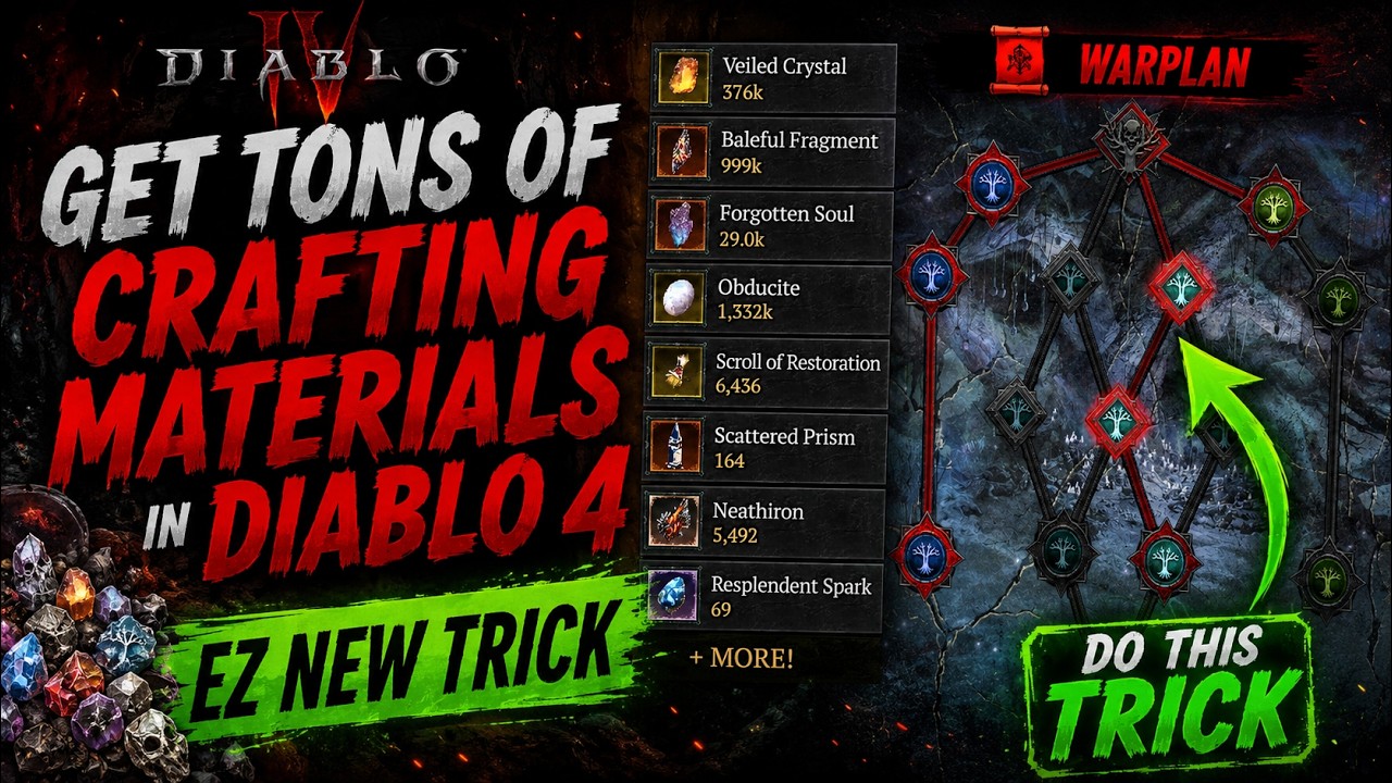 NEW TRICK TO GET TONS OF CRAFTING Materials in Diablo 4