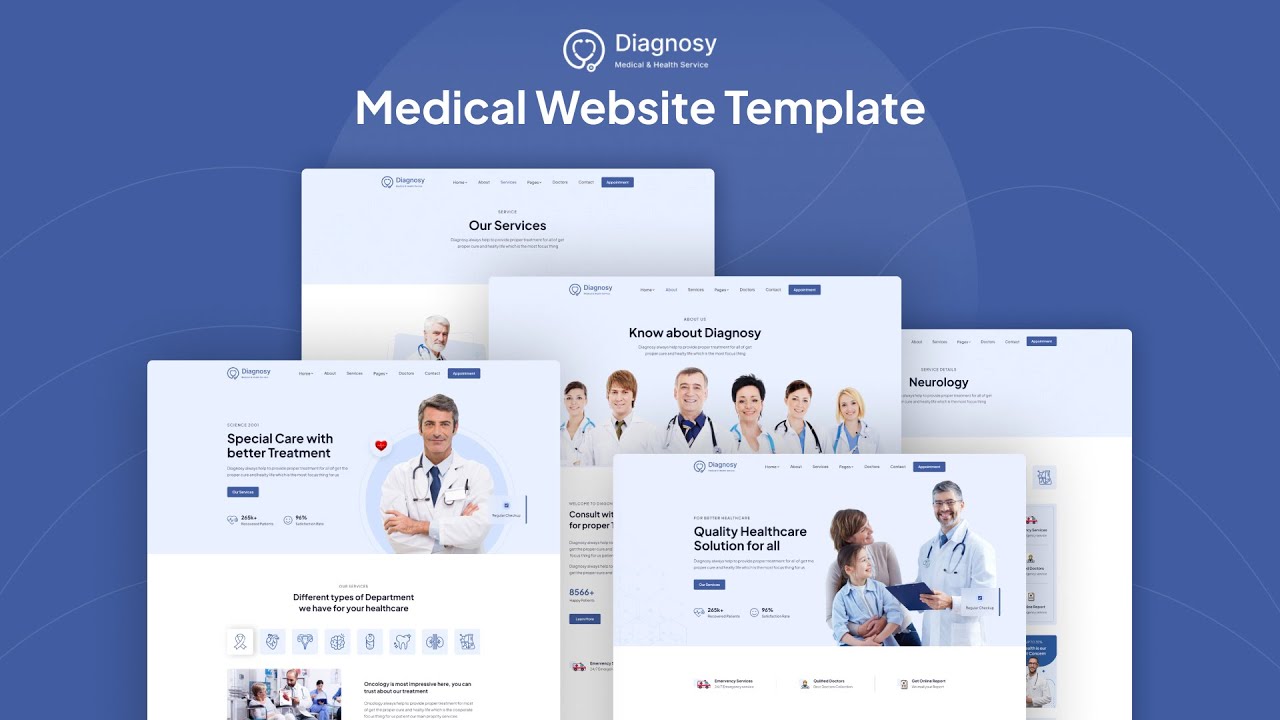 Diagonsy Webflow HTML Website Template | Medical and Health Services Websites Review 2023