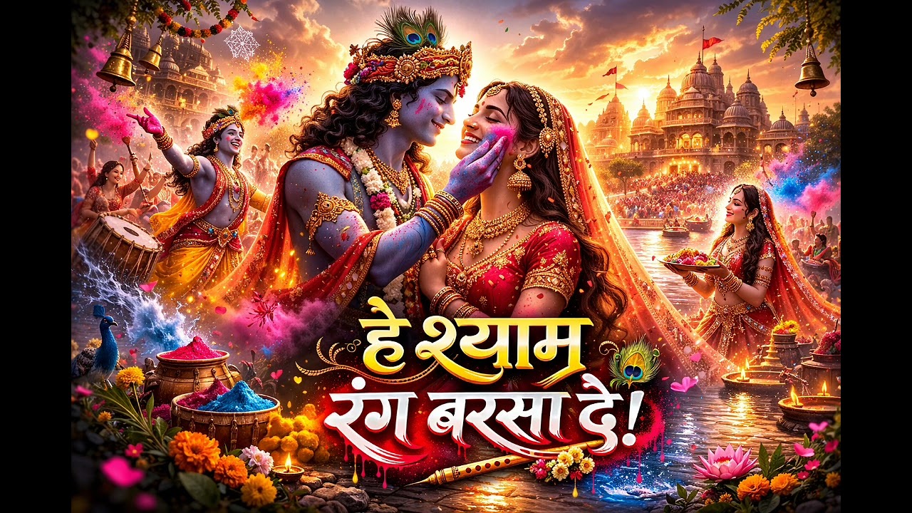 हे श्याम रंग बरसा दे! #HoliHai#holi #radhakrishna#VrindavanHoli #ShyamBhajan ##BarsaneKiHoli