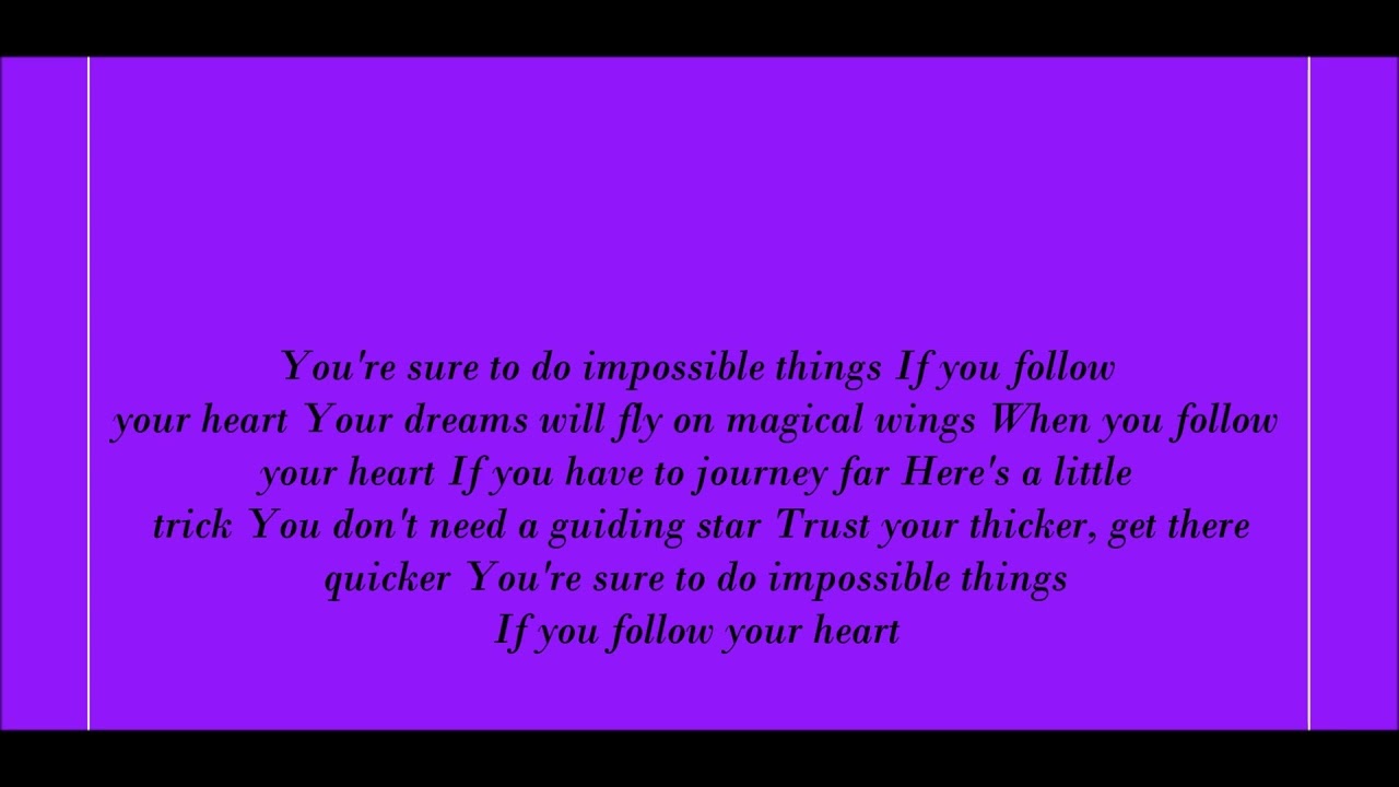 Thumbelina, Follow Your Heart Lyrics