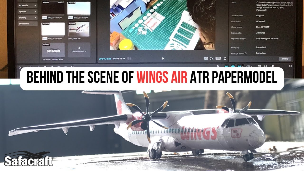 ATR Wings air Papercraft behind the scenes #fypシ #aviation #papercraft #atr72600 #wingsair