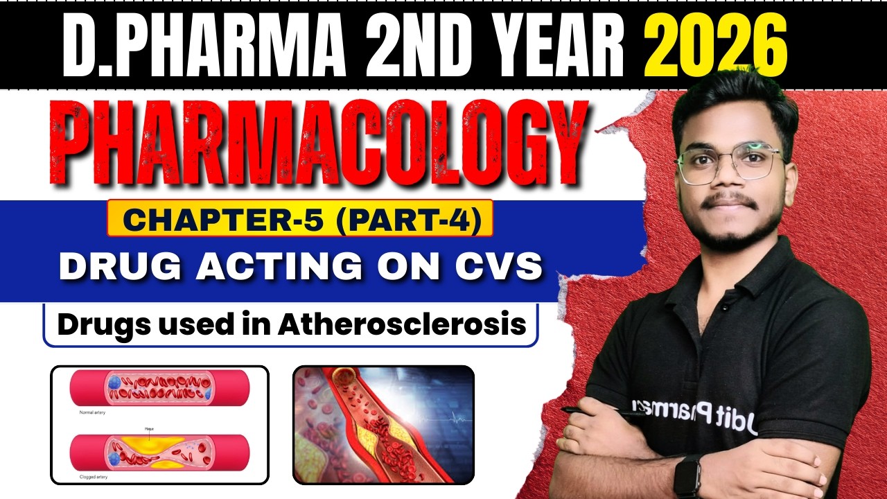 D.Pharma 2nd Year Pharmacology Chapter-5 Part -4 | Drugs Acting on the Cardiovascular System