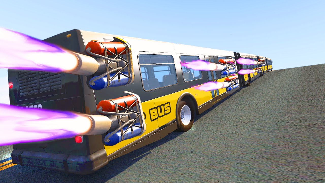 Supercharged Buses MAX Speed Test (BUS Crashes) BeamNG Drive - CrashTherapy