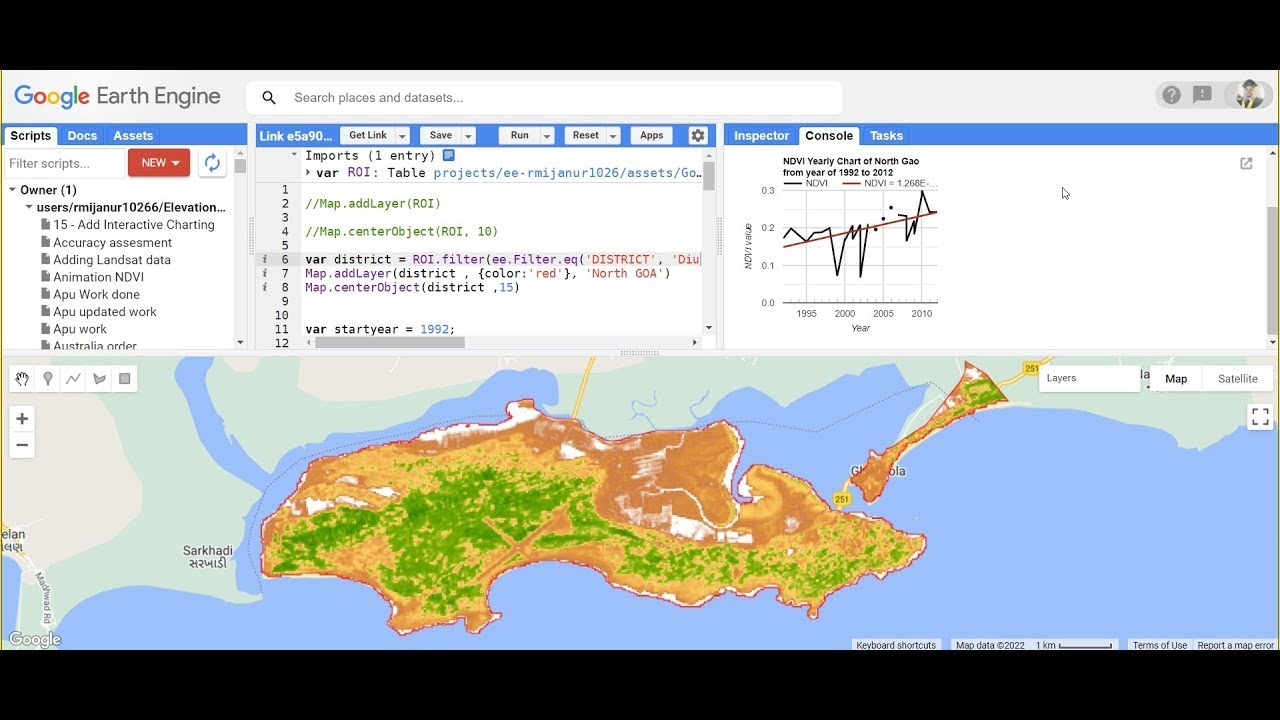 🛑Filtering and Displaying Satellite Images: Landsat & Sentinel and Make NDVI Time series chart