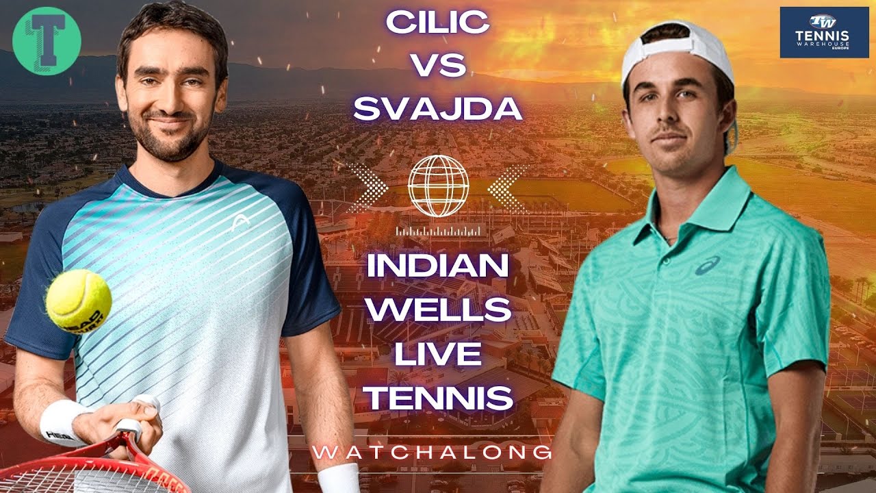Marin Cilic vs Zachary Svajda | Indian Wells 2026 | Round 1 | LIVE TENNIS WATCHALONG