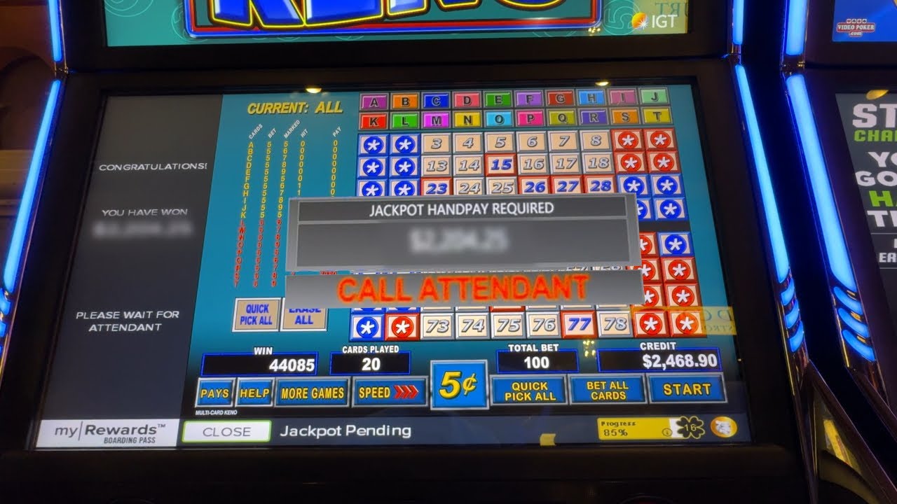 It took us an hour to get a Hand Pay on Keno