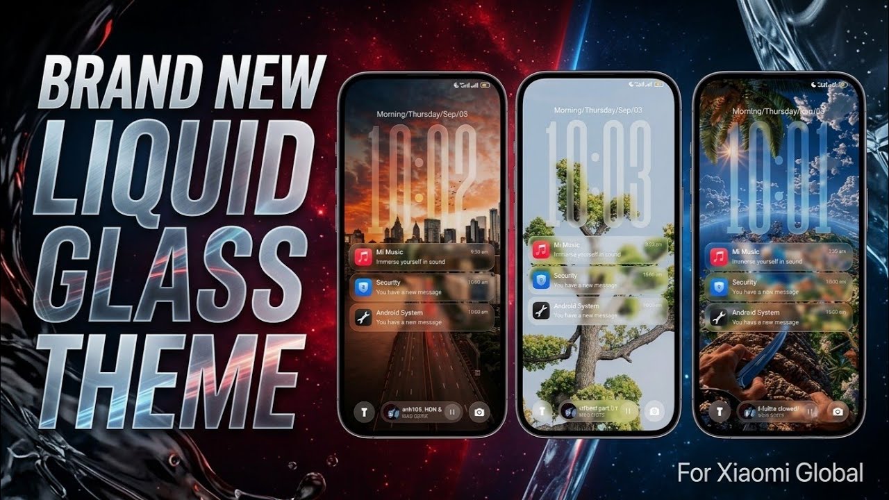 BRAND NEW LIQUID GLASS THEME BEAUTIFUL LOCK SCREEN 
