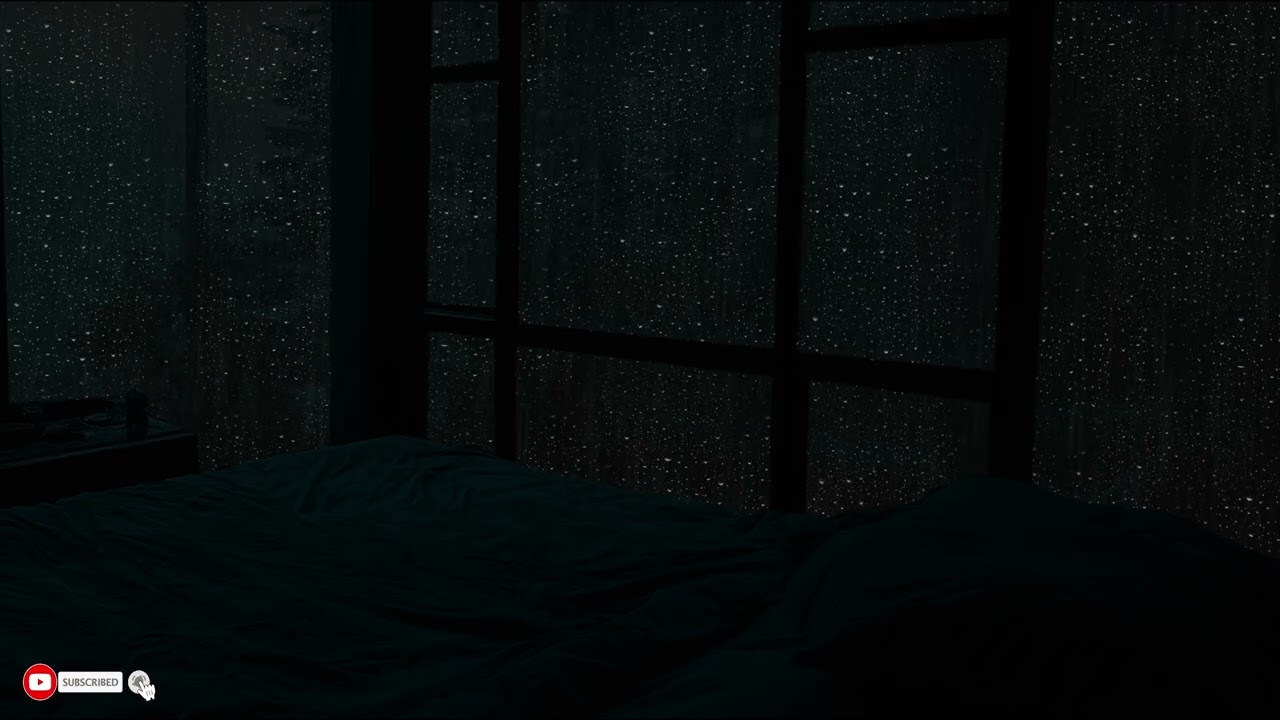 Steady Rain Outside A Dark Silent Room Builds A Deep Atmospheric Cocoon For Sleep