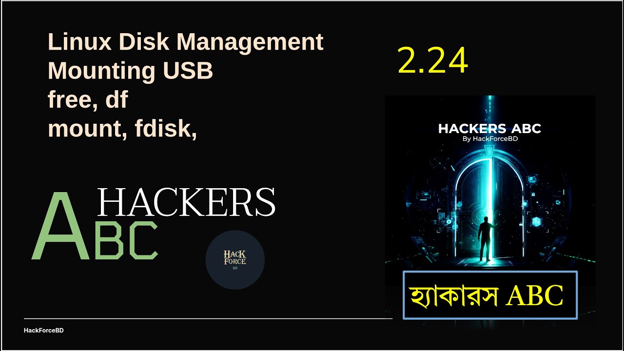 Hackers ABC_2.24 | Linux Disk Management - free, df, mount, fdisk, Mounting USB