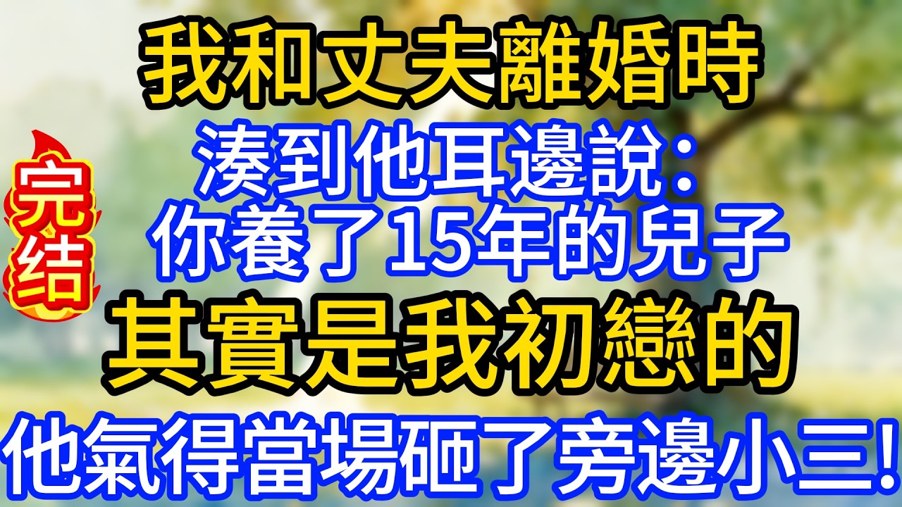 我和丈夫離婚時，湊到他耳邊說：你養了15年的兒子，其實是我初戀的，他氣得當場砸了旁邊小三!